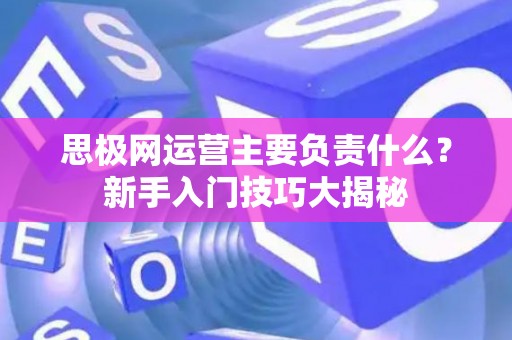 思极网运营主要负责什么？新手入门技巧大揭秘