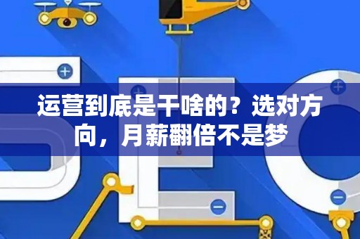 运营到底是干啥的？选对方向，月薪翻倍不是梦